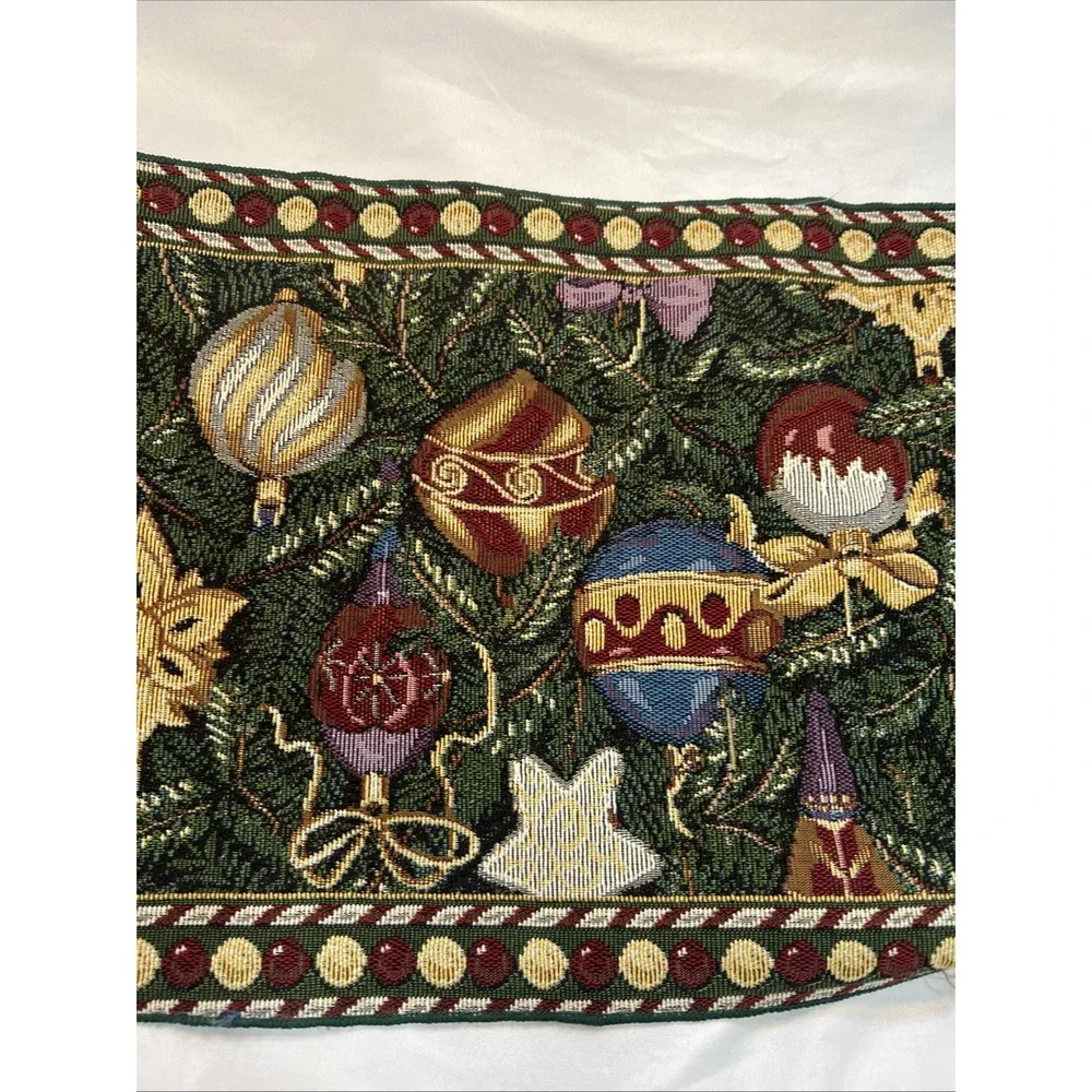 Tapestry Christmas Holiday Table Runner 65 Inches Beautiful Christmas Vintage505